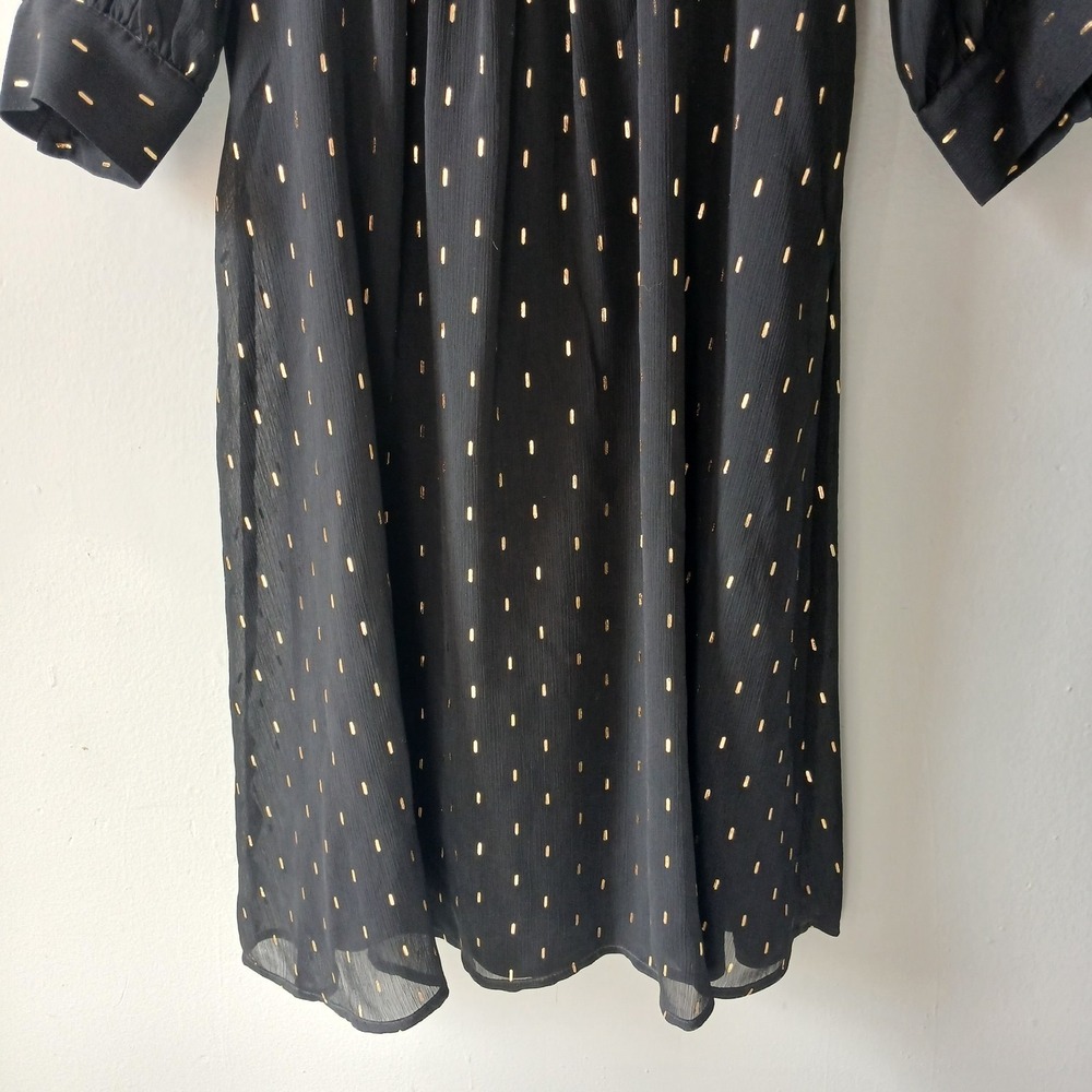 Banana Republic Women's Size XS Black Gold Metallic Blouson Dress Lined NWT!!! - Picture 7 of 16